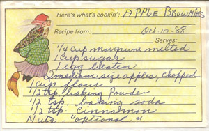 apple brownies recipe card